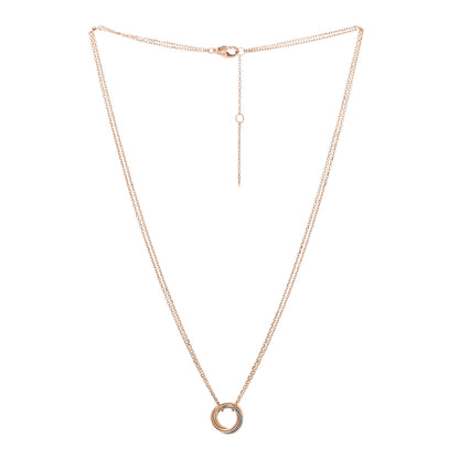 Cartier 18K Pink Yellow White Gold Trinity Double Chain Pendant Necklace 3 of 5
