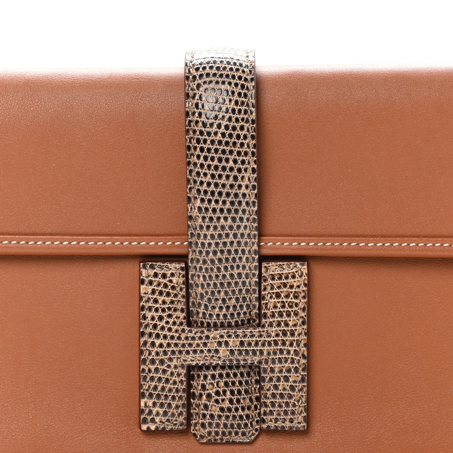 Hermes Swift Lizard Jige Elan Touch 29 Clutch Gold Ombre 1562727