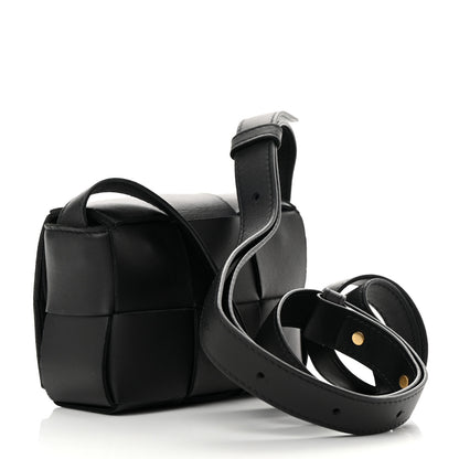 Bottega Veneta Lambskin Maxi Intrecciato Extra Mini Cassette Crossbody Bag Black 3 of 12