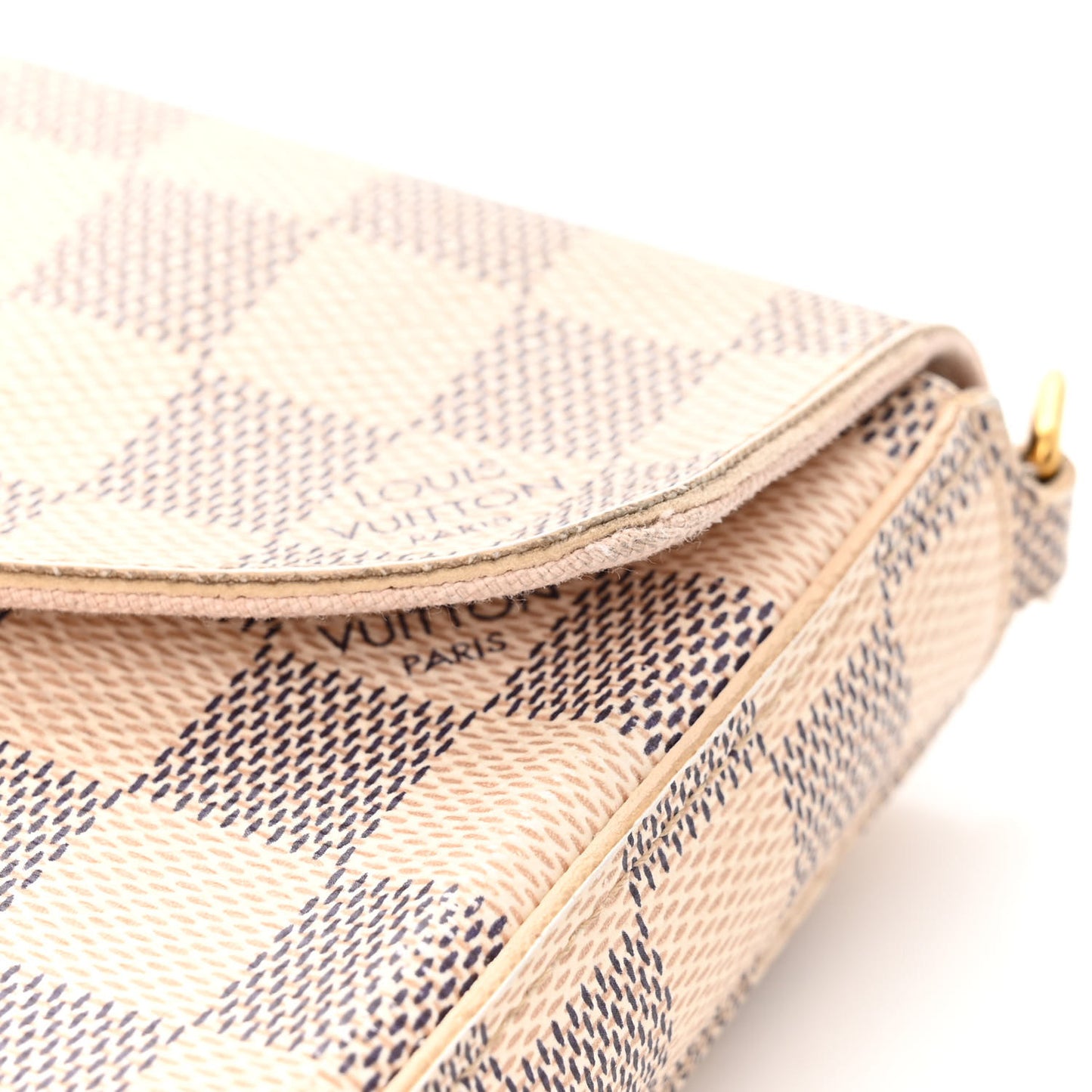 Damier Azur Pochette Felicie Chain Wallet Rose Ballerine