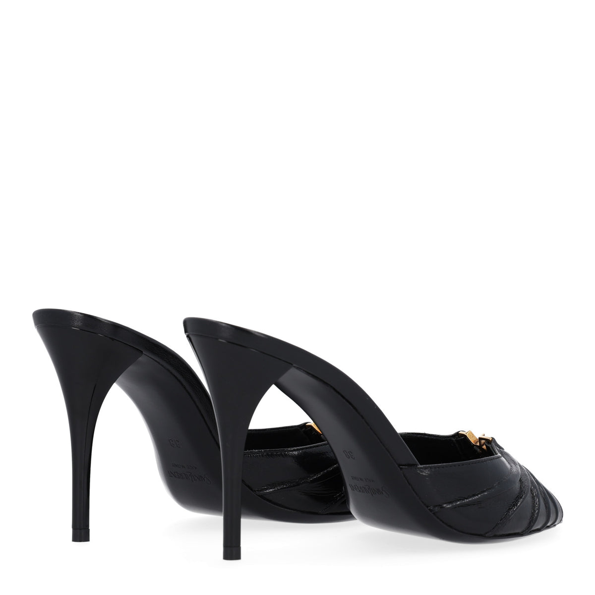Saint Laurent Nappa Sugar Babylone 90 Mules 38 Black 5 of 11