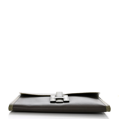 Hermes Swift Lizard Jige Elan Touch 29 Clutch Etain Ombre 8 of 8
