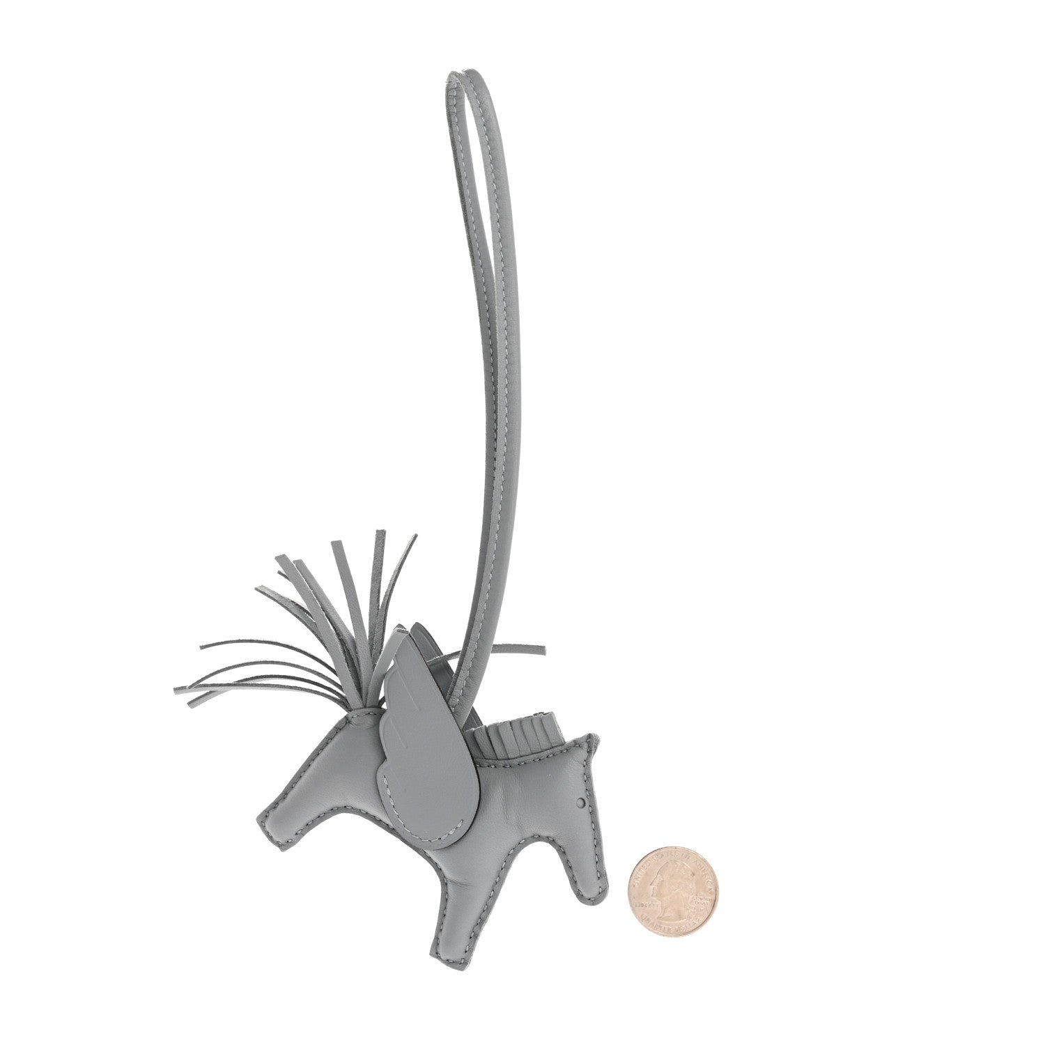 Hermes Milo Lambskin Grigri Rodeo Pegase Horse Bag Charm PM Gris Pantin 2 of 5