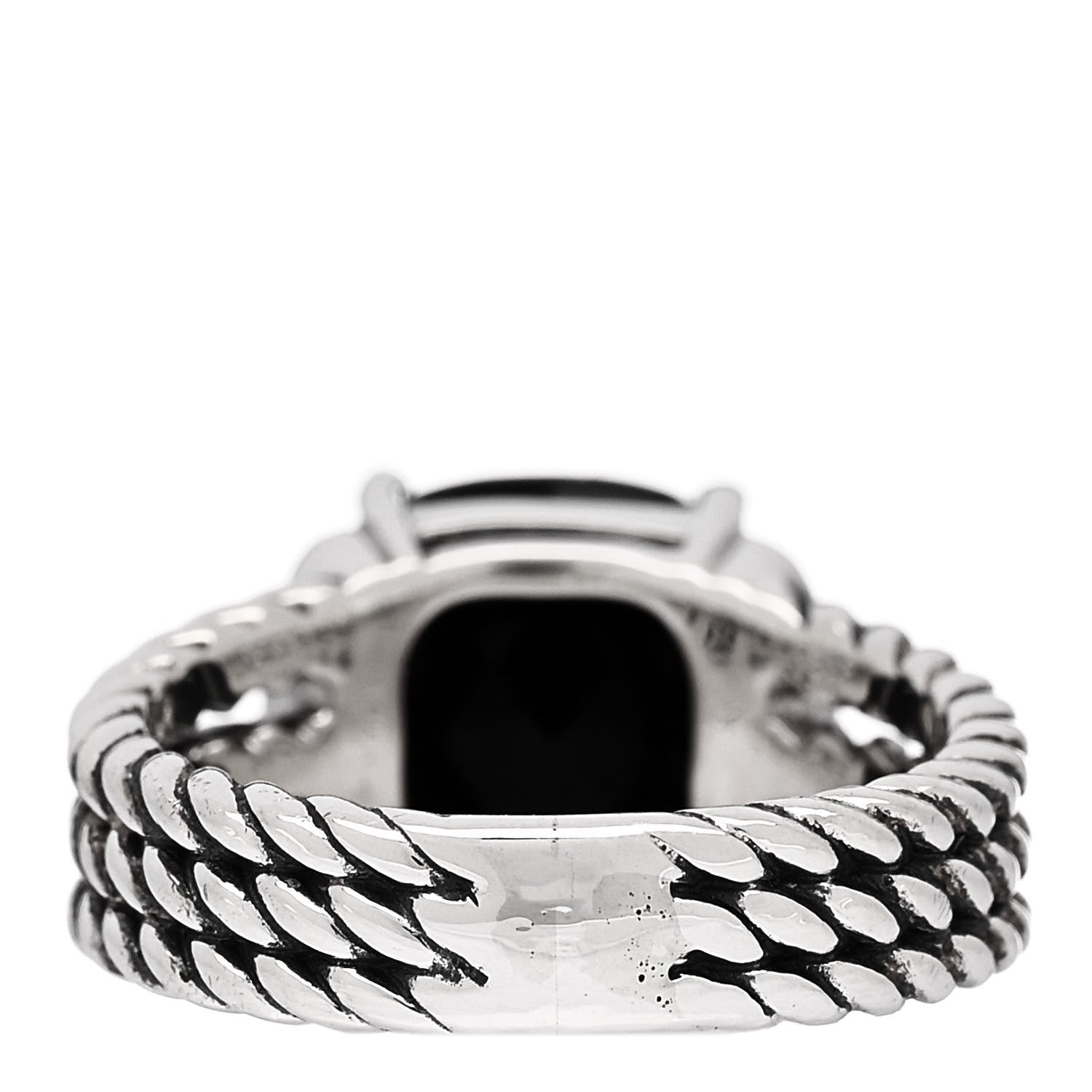 David Yurman Sterling Silver Diamond Black Onyx 10mm Petite Wheaton Ring 48 4.5 4 of 5