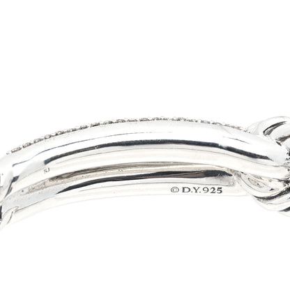 David Yurman Sterling Silver Diamond Pave 10mm Single Loop Labyrinth Bracelet 4 of 4
