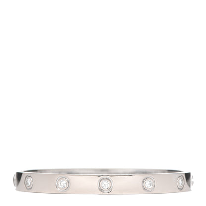 Cartier 18K White Gold 10 Diamond LOVE Bracelet 16 1 of 6