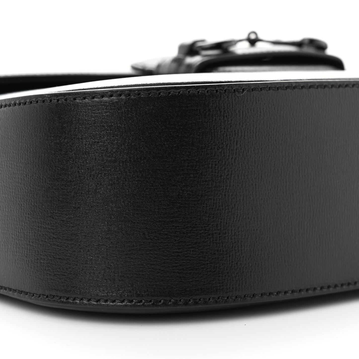 Azalea Calfskin Web Monochrome Horsebit 1955 Shoulder Bag Black