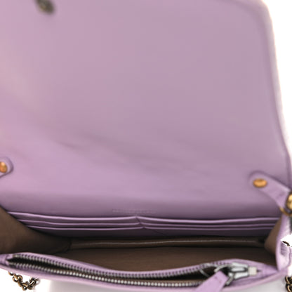 Bottega Veneta Velvet Ayers Intrecciato Butterfly Chain Wallet Lilac 5 of 10