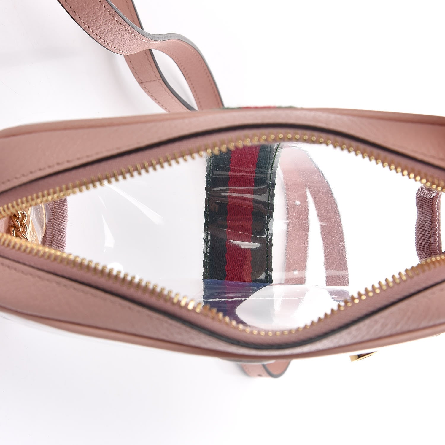 Gucci Vinyl Web Mini Ophidia Transparent Shoulder Bag Perfect Pink 5 of 11