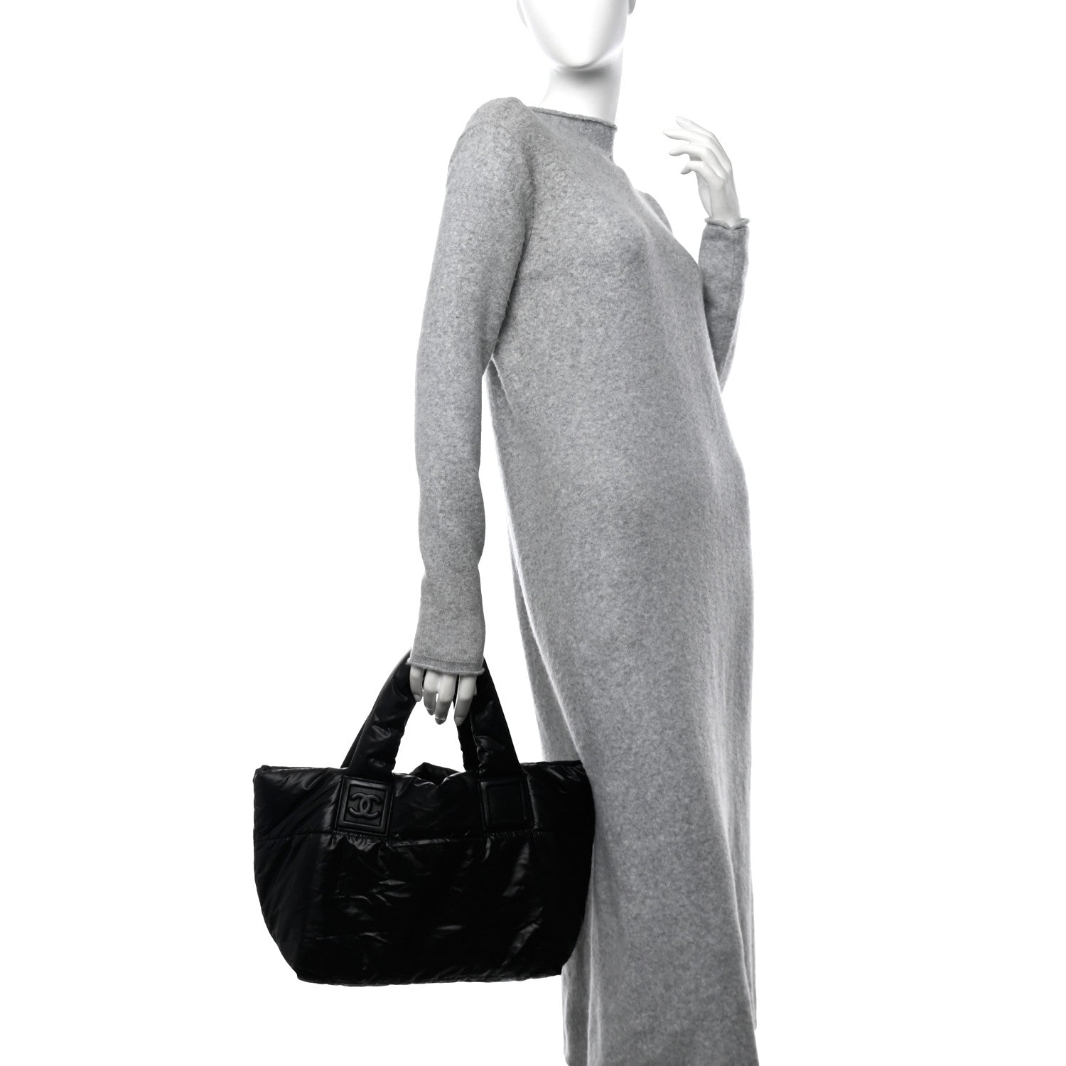 Chanel Nylon Quilted Small Coco Cocoon Reversible Tote Black 2 of 10