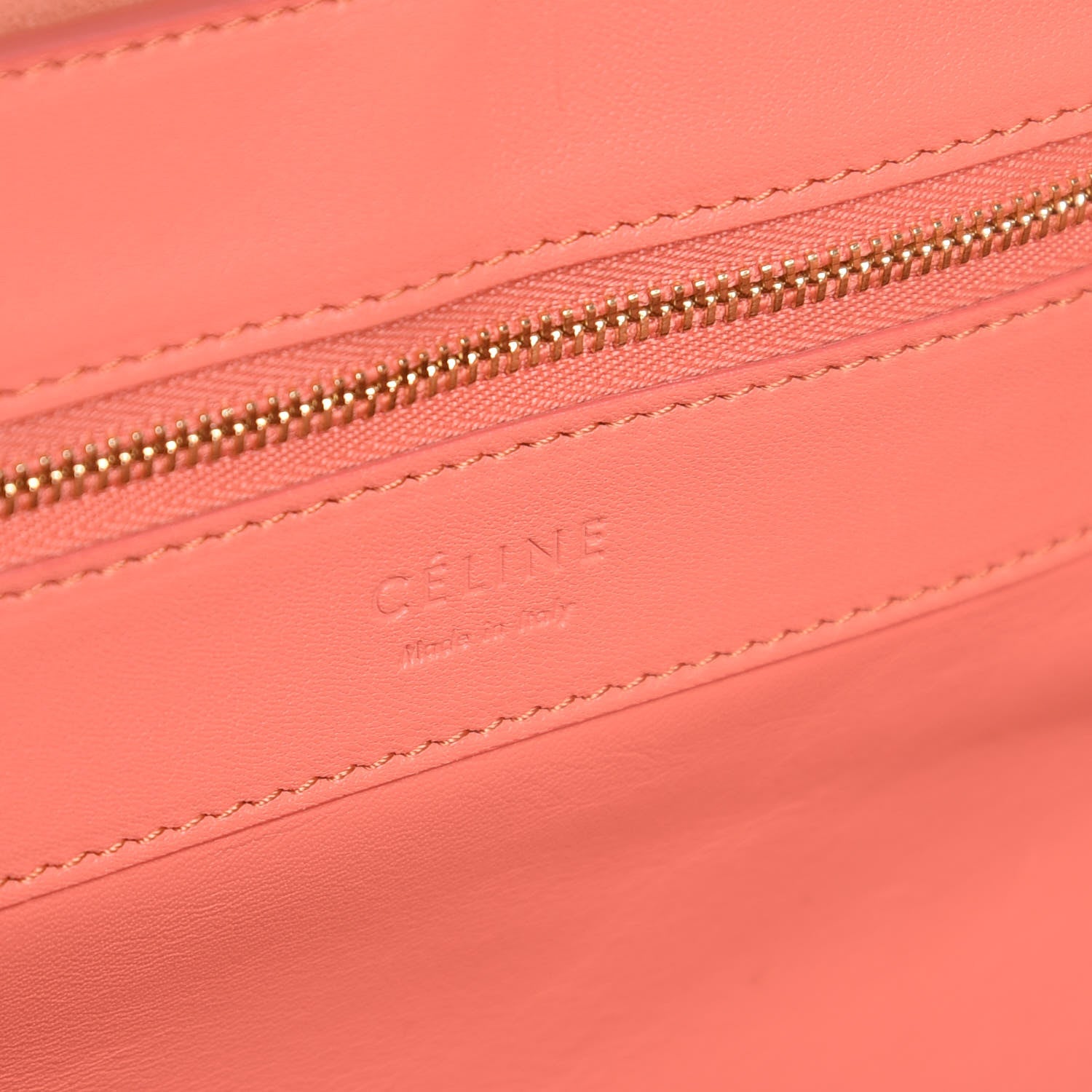 Celine Lambskin Horizontal Bi-Color Cabas Fluo Pink Camel 6 of 6