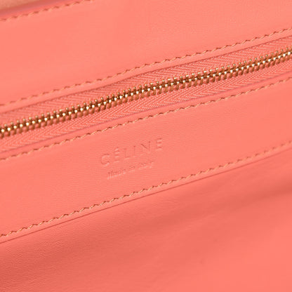 Celine Lambskin Horizontal Bi-Color Cabas Fluo Pink Camel 6 of 6