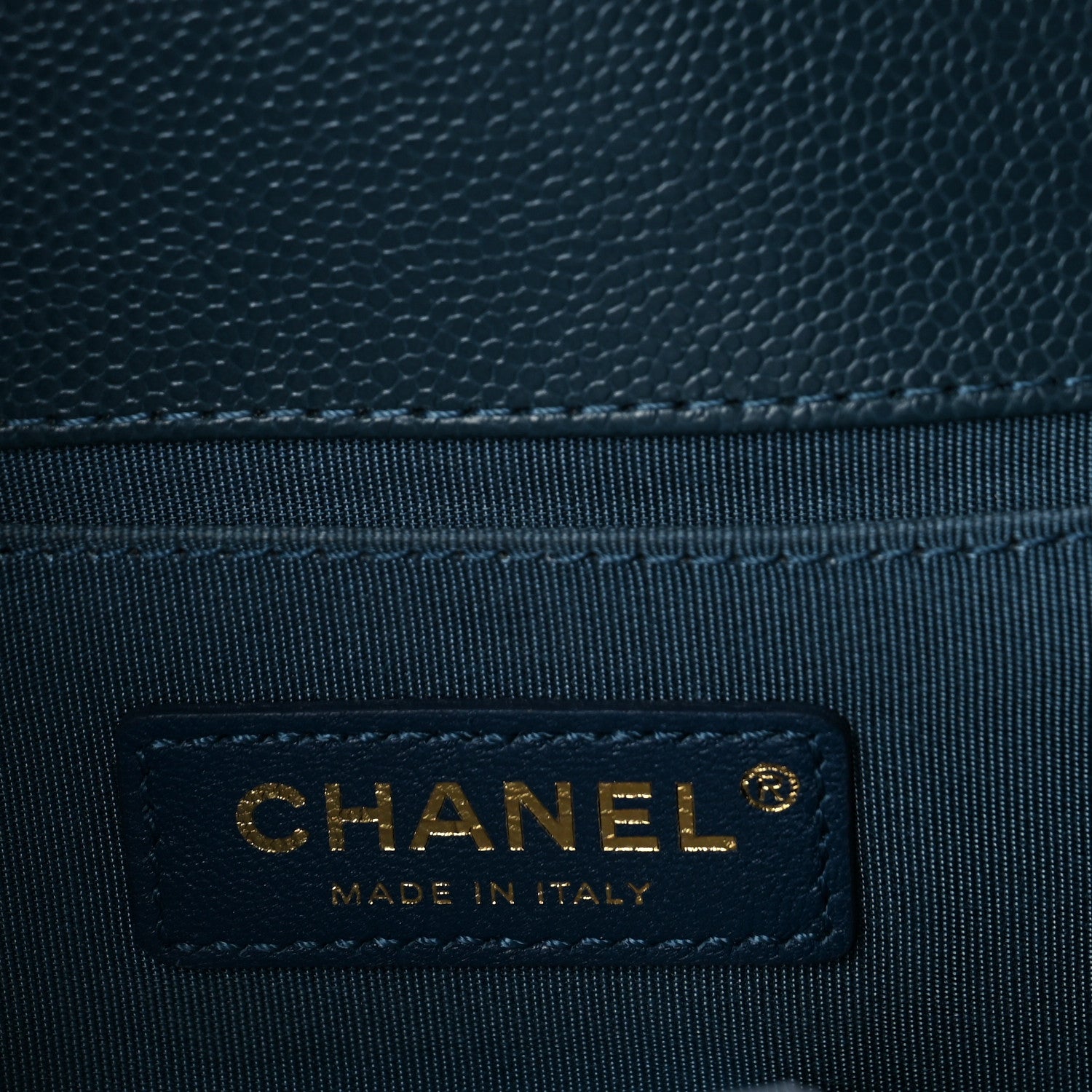 Chanel Caviar Chevron Quilted Medium Boy Flap Blue 6 of 10