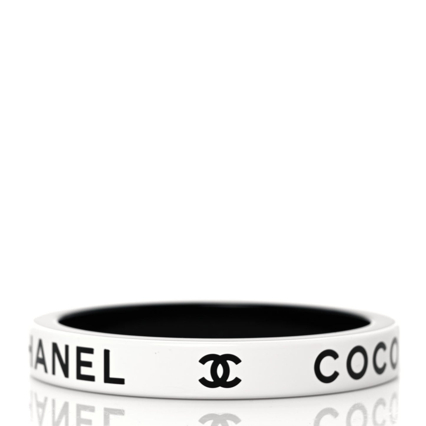 Resin Logo Bangle Bracelet White Black