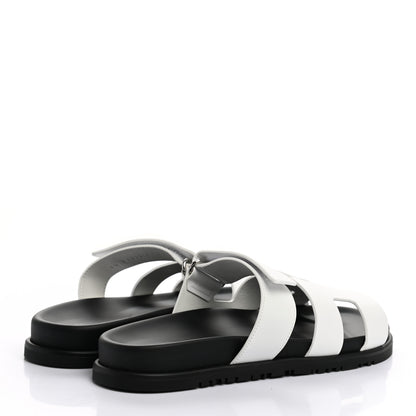 Hermes Calfskin Womens Chypre Sandals 39 White 4 of 9