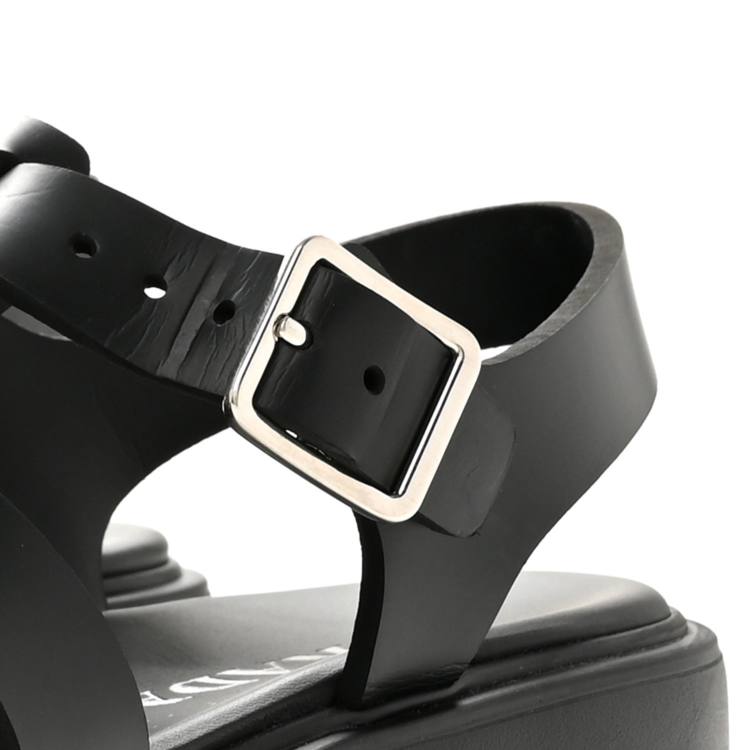Prada Foam Rubber Triangle Logo Monolith 55mm Cage Sandals 38 Black 5 of 11