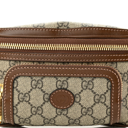 Gucci GG Supreme Monogram Textured Calfskin Retro Interlocking G Belt Bag Beige Ebony Brown Sugar 7 of 9