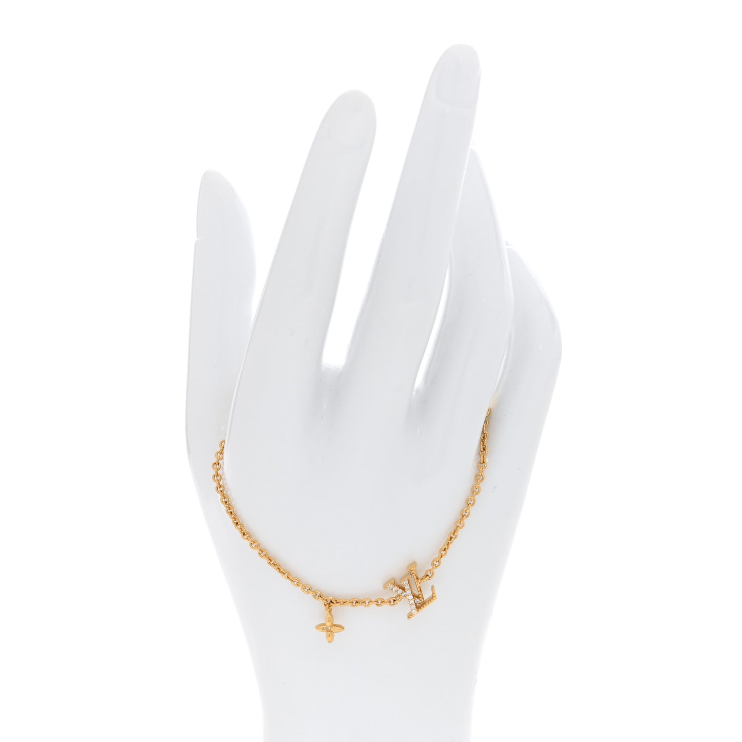 Metal Crystal LV Iconic Bracelet Gold