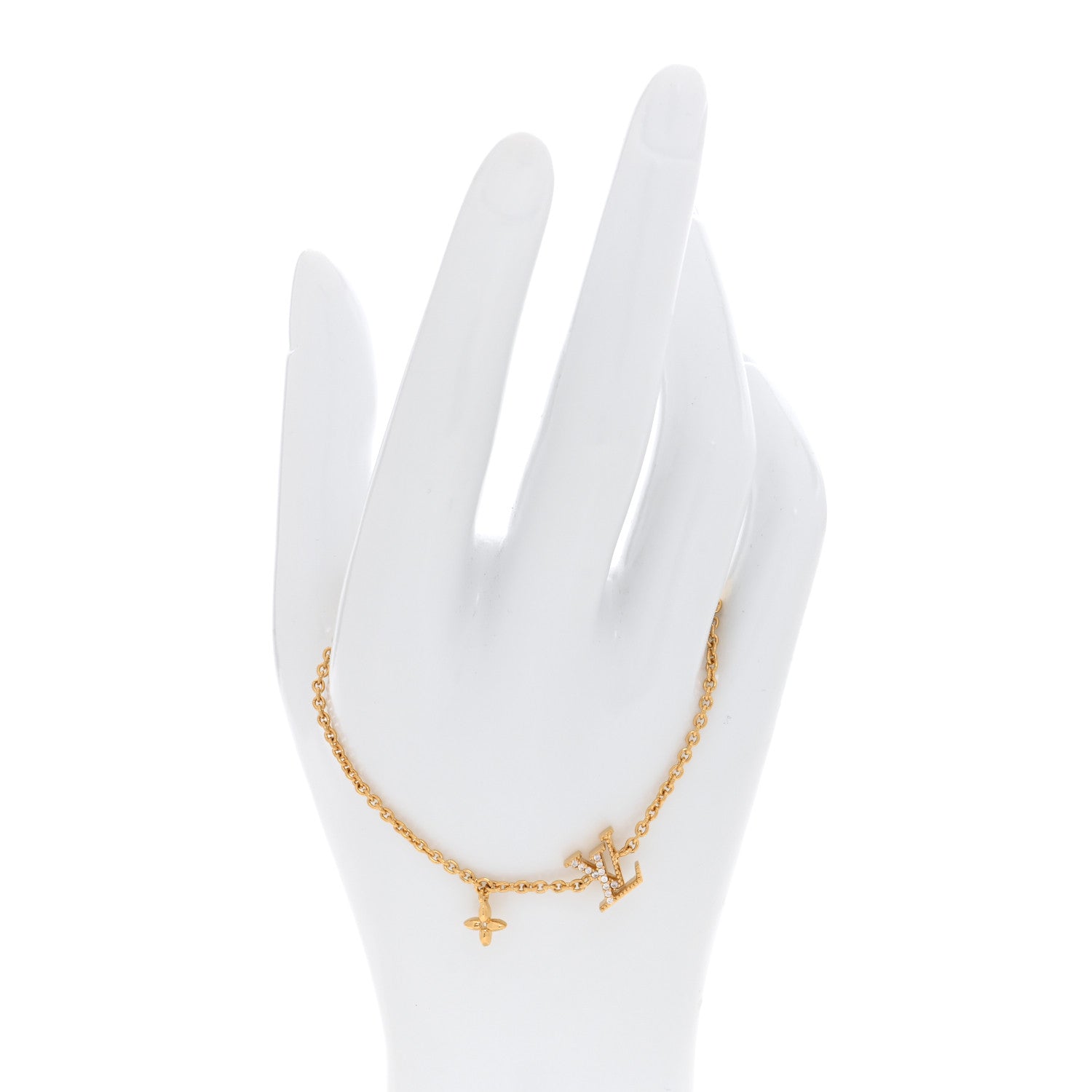 Louis Vuitton Metal Crystal LV Iconic Bracelet Gold 1 of 4