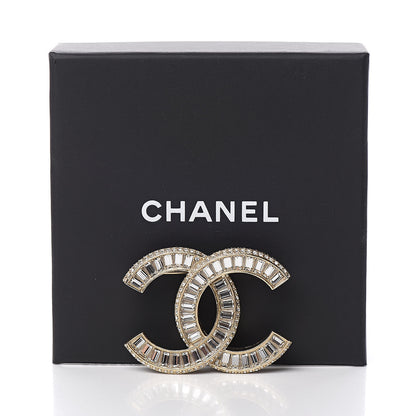 Chanel Baguette Crystal CC Brooch Gold 5 of 5