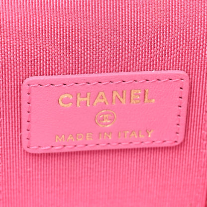 Chanel Caviar Quilted Mini Vanity Case With Chain Pink 6 of 10