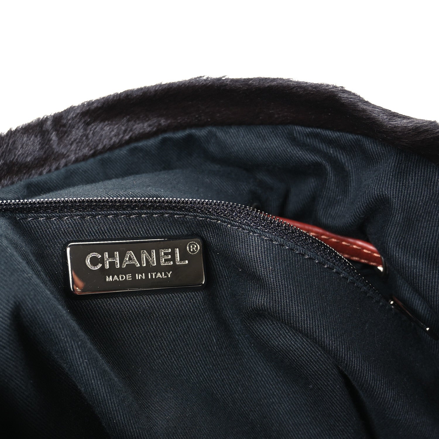 Chanel Aged Calfskin Pony Hair Quilted Miss Pony Drawstring Tote Brown 6 of 13