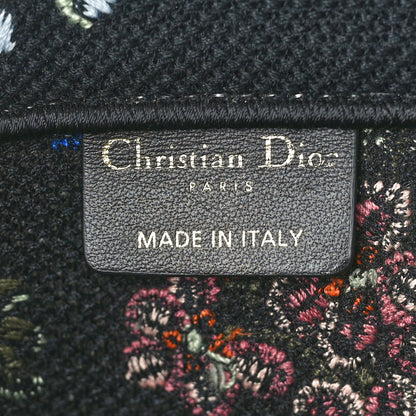 Christian Dior Canvas Embroidered Large Book Tote Black Multicolor 6 of 9