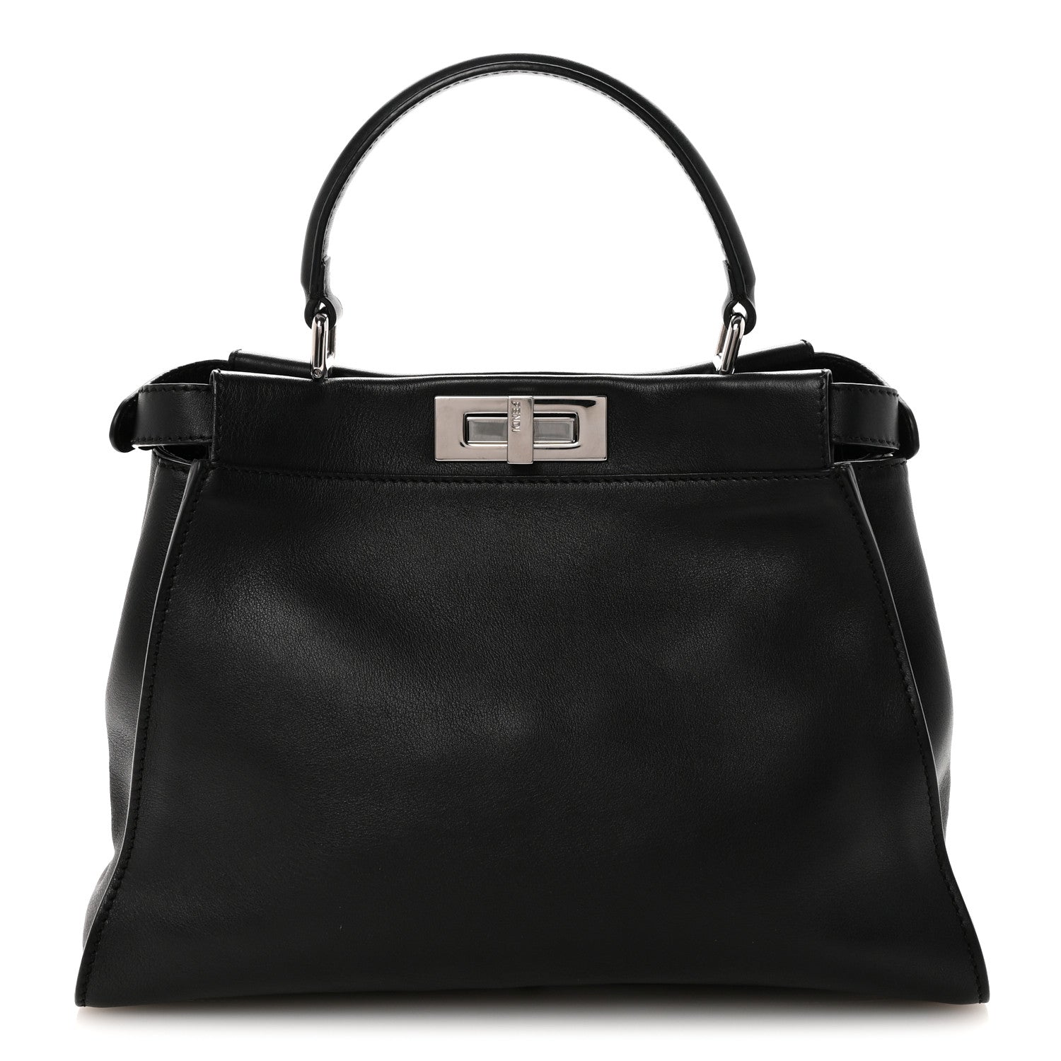 Fendi Vitello Seta Snakeskin Crocodile Monster Eyes Medium Peekaboo Iconic Satchel Black Girasole 1 of 8
