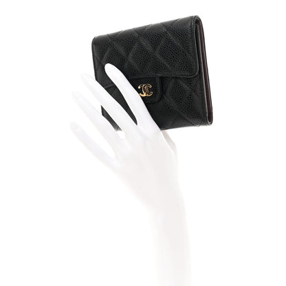 Chanel Caviar Quilted Compact Flap Wallet Black 2 of 7