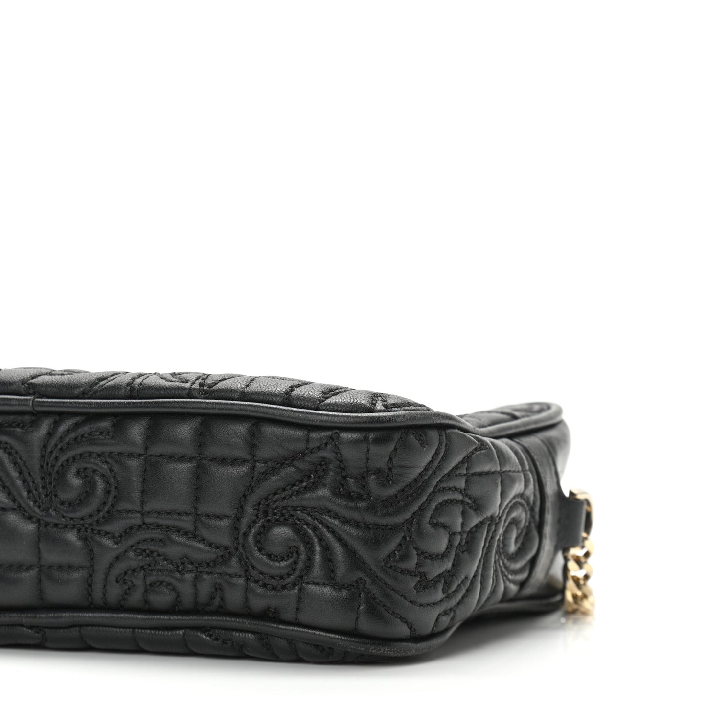 Nappa Quilted Medusa Camera Bag Black