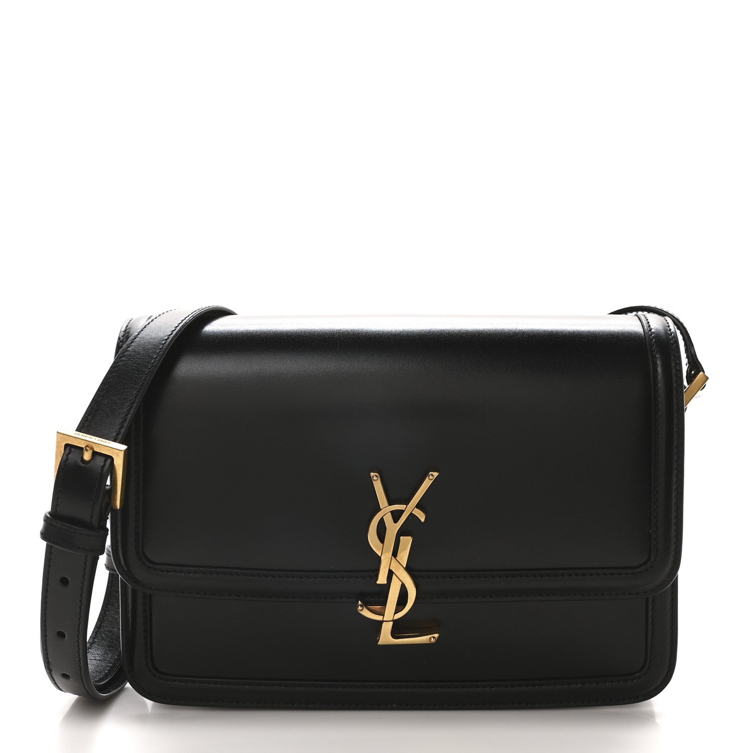 Saint Laurent Box Calfskin Monogram Medium Solferino Satchel Black 1 of 10