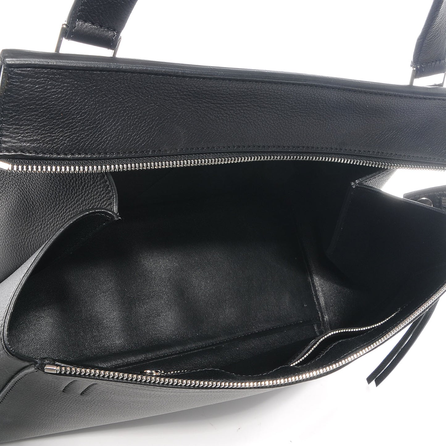 Textured Calfskin Medium Edge Shoulder Bag Black