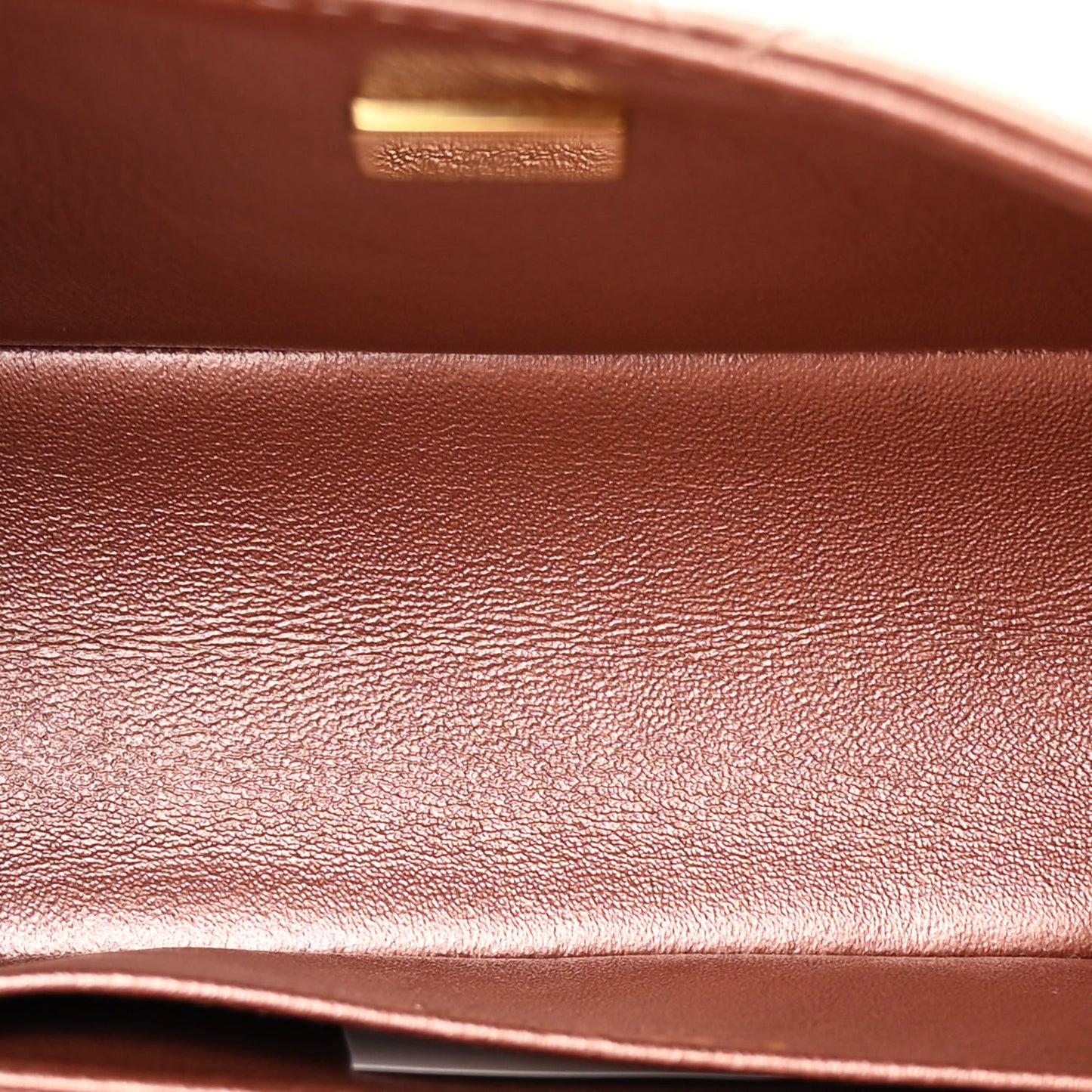 Metallic Grained Calfskin Quilted 2.55 Reissue Mini Flap Copper Pink