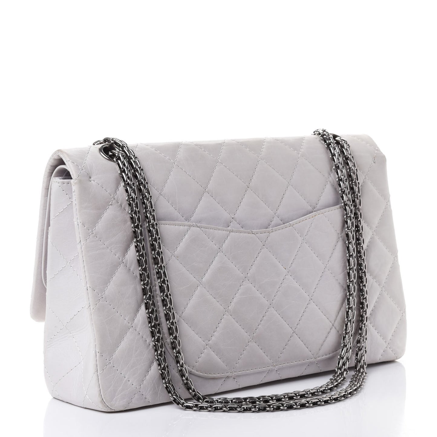 Aged Calfskin Quilted 50th Anniversary 2.55 Reissue 227 Flap Light Grey