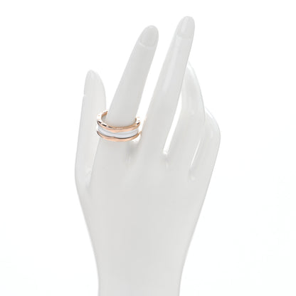 Bulgari 18K Rose Gold White Ceramic B.Zero1 Two-Band Ring 62 10 2 of 4