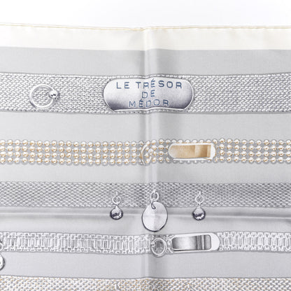 Hermes Silk Le Tresor De Medor Scarf 90 Ivory Gris Perle 2 of 4