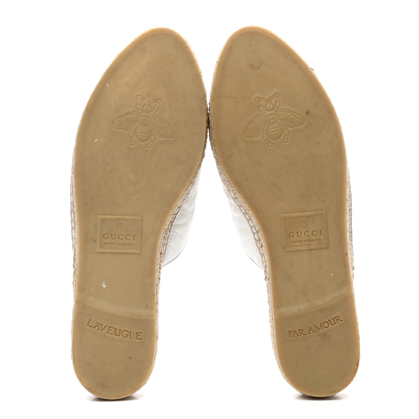Nappa Matelasse GG Marmont Espadrille Slippers 40 Great White