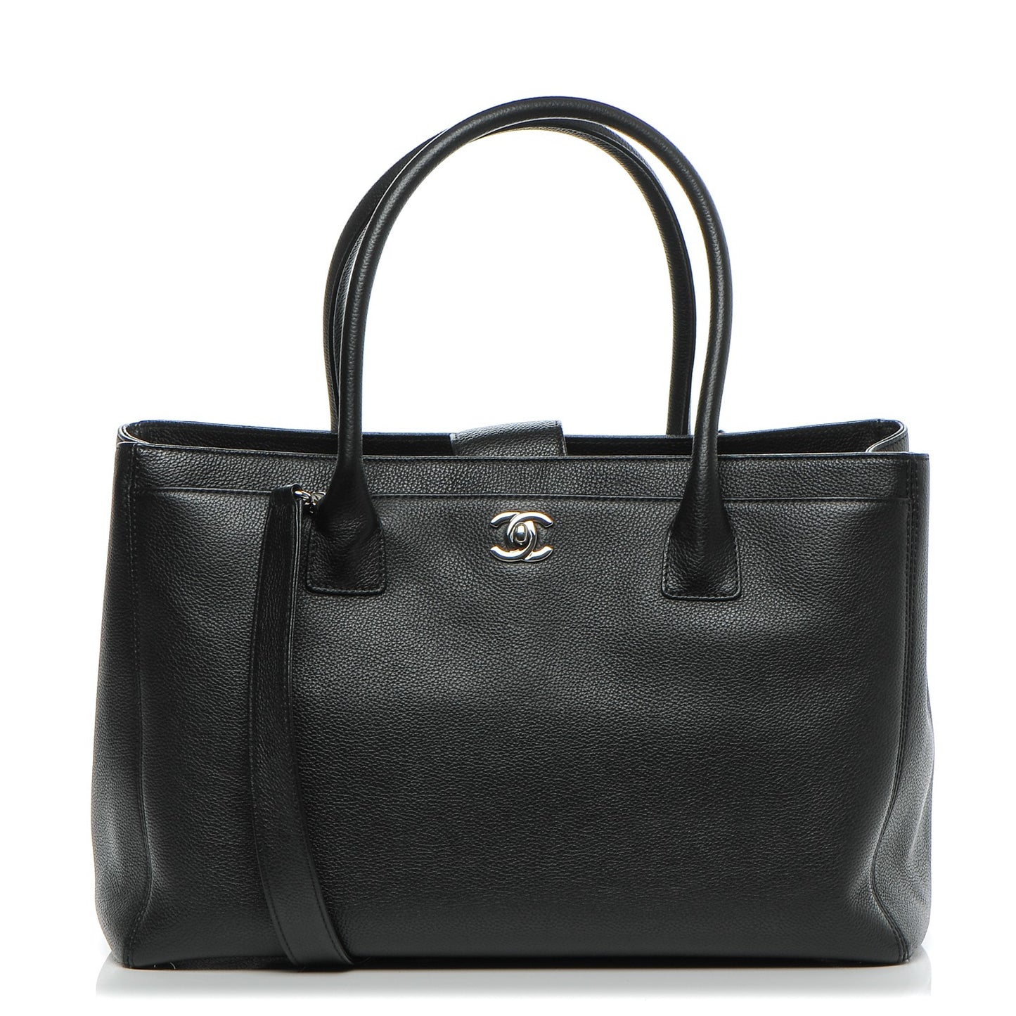 Calfskin Cerf Executive Shopper Tote Black