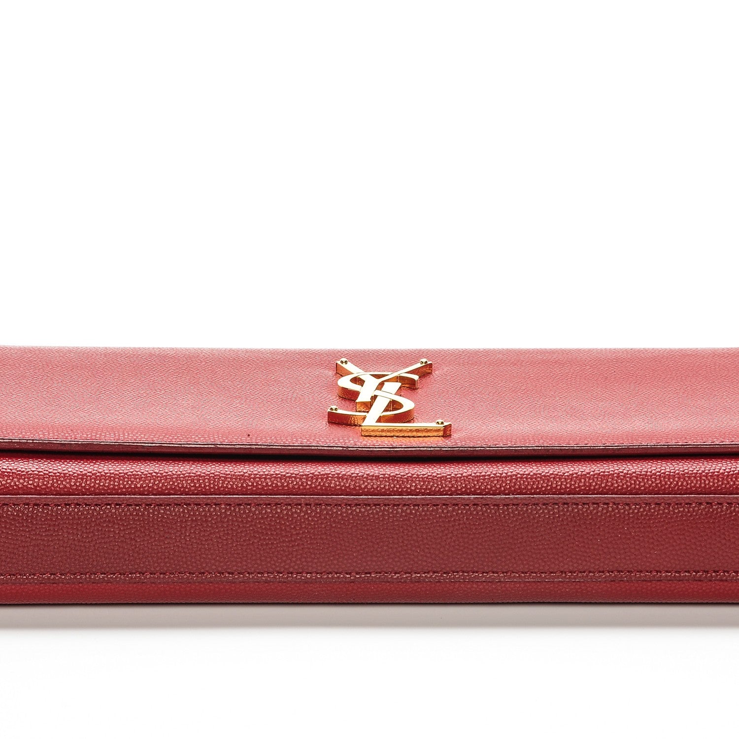 Saint Laurent Grain De Poudre Classic Monogram Clutch Red 9 of 9