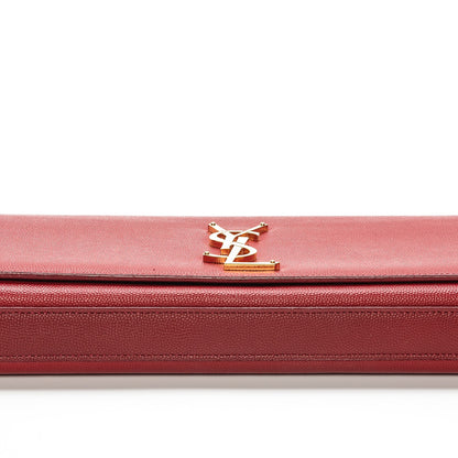 Saint Laurent Grain De Poudre Classic Monogram Clutch Red 9 of 9