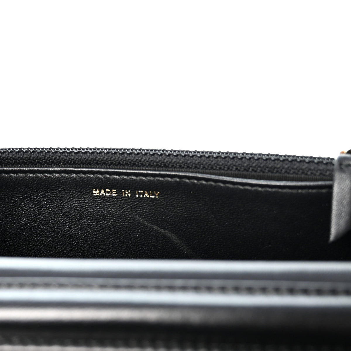 Lambskin Quilted Enamel CC Wallet on Chain WOC Black