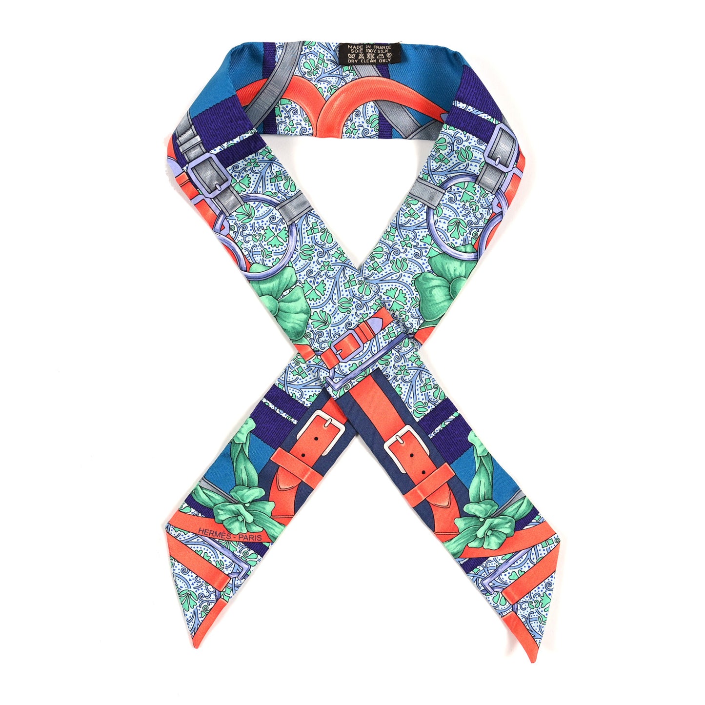 Silk Grand Manege Fleuri Twilly Vert Cobalt Corail