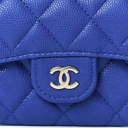 Chanel Caviar Quilted Flap Card Holder Wallet Blue 7 of 11