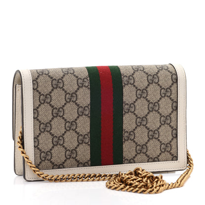 Gucci GG Supreme Monogram Web Queen Margaret Chain Wallet White 3 of 10