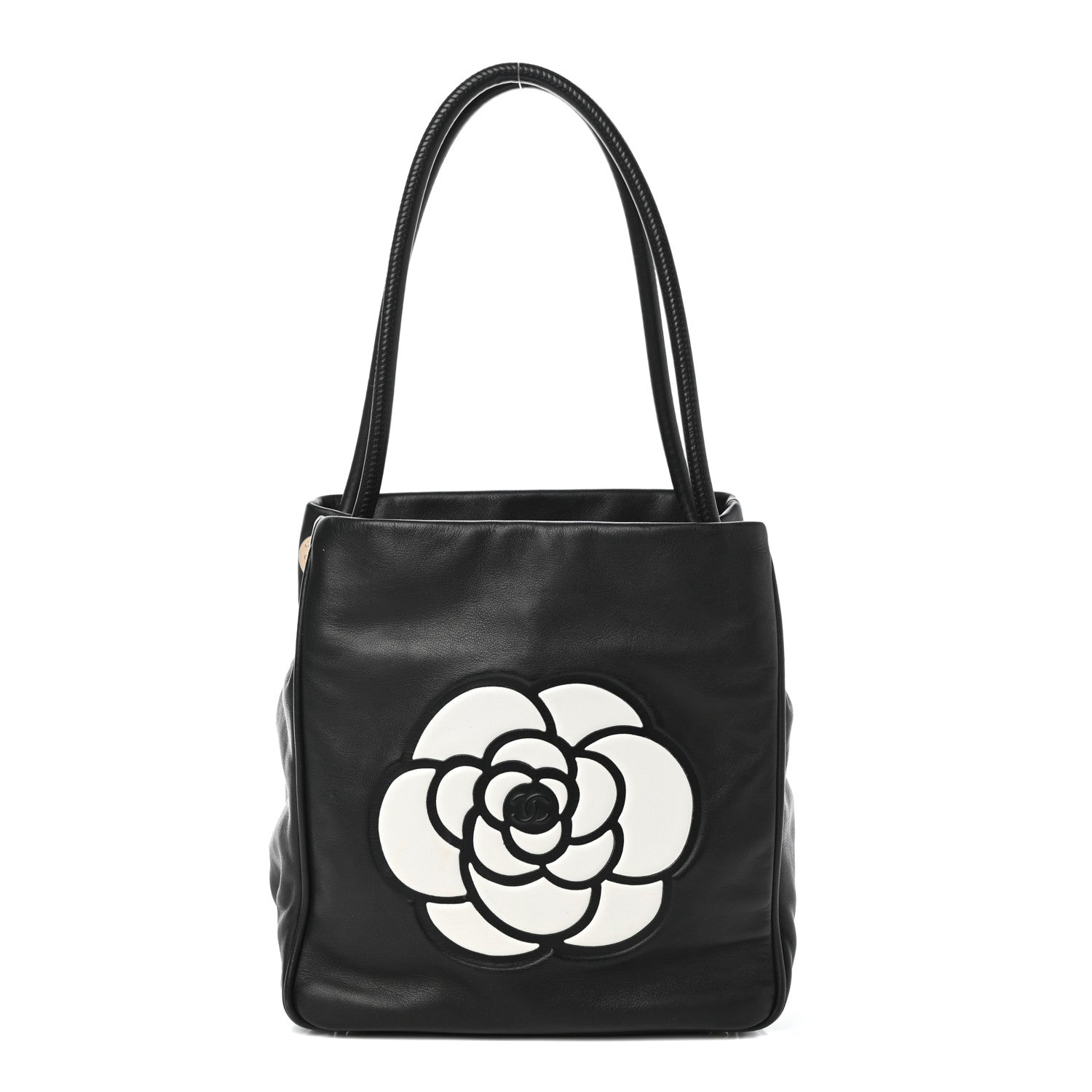 Chanel Lambskin Camellia Tote Black 1 of 10
