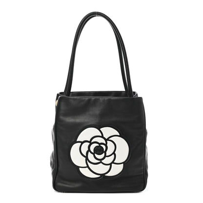 Chanel Lambskin Camellia Tote Black 1 of 10