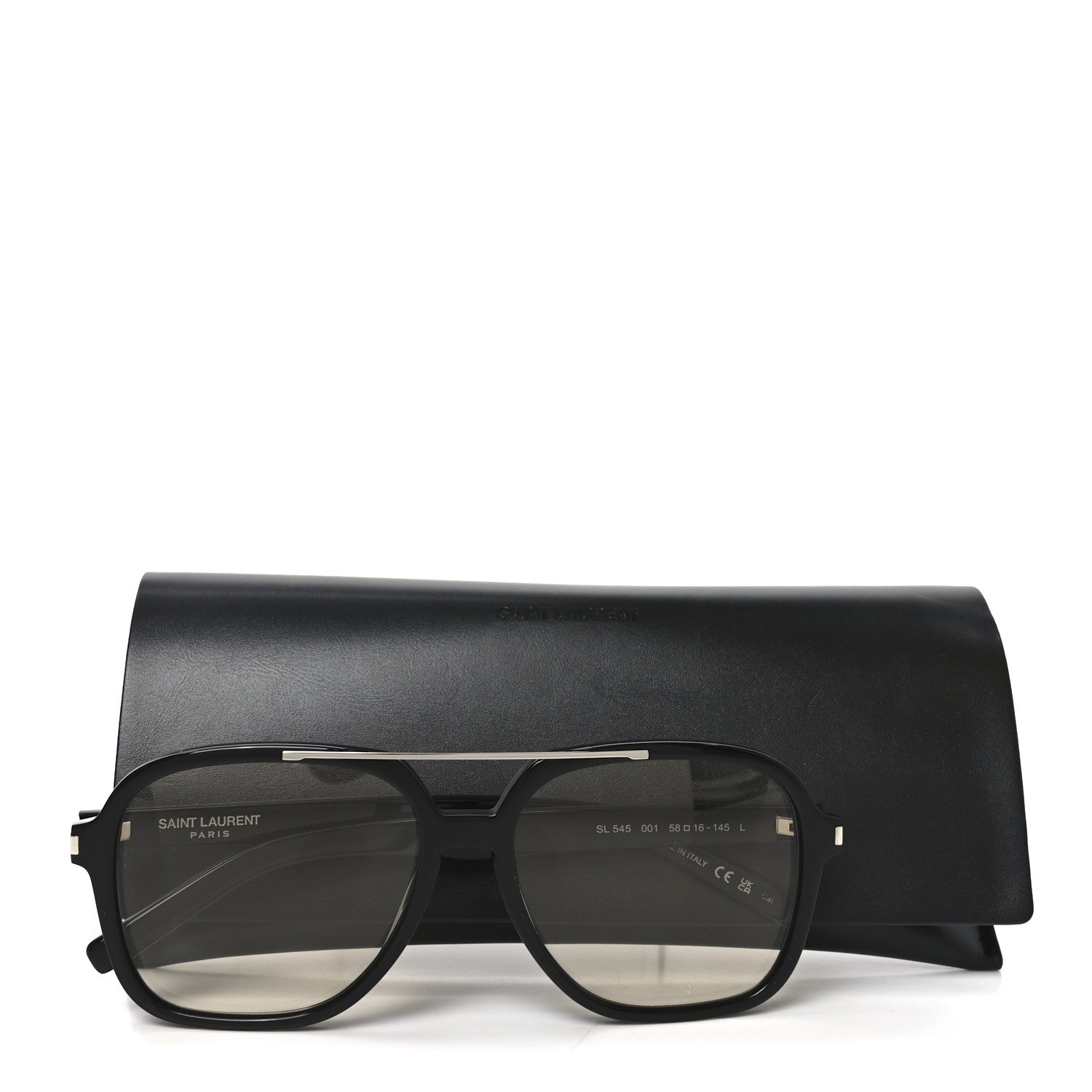 Saint Laurent Acetate Geometric Aviator Sunglasses SL 545 Black 8 of 8