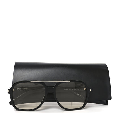 Saint Laurent Acetate Geometric Aviator Sunglasses SL 545 Black 8 of 8