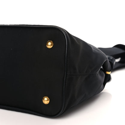 Prada Tessuto Nylon Soft Calf Small Tote Black 9 of 9