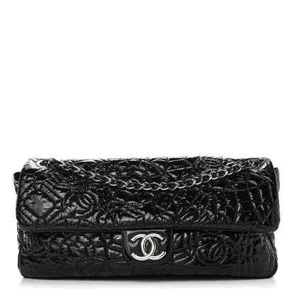 Chanel Vinyl Graphic Edge Flap Black 1 of 10